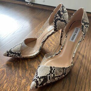 Steve Madden Stiletto High Heels, Rattlesnake Print, Pointed Toe, Size 9